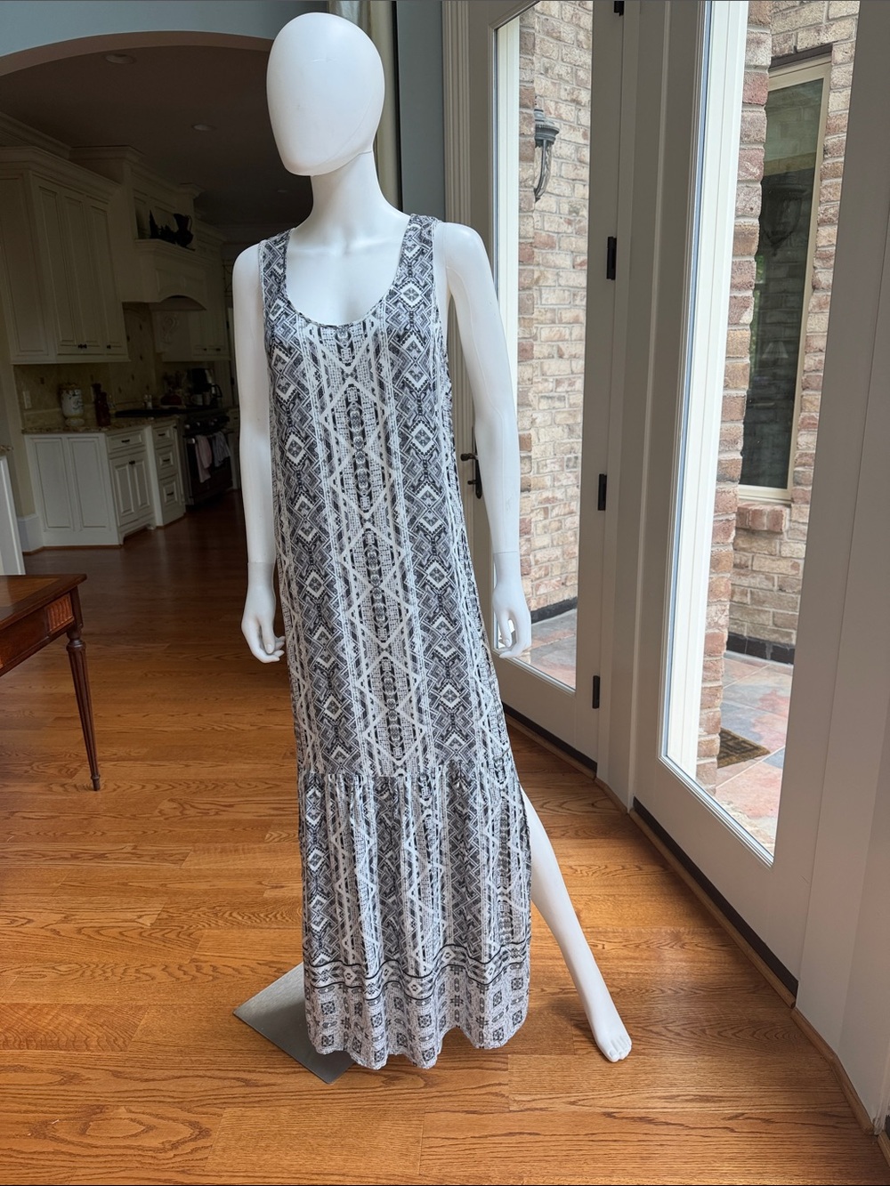 Splendid Black and White Printed Maxi Dress
